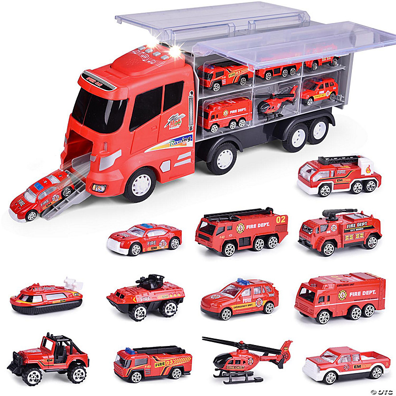 Kids Fire Engine Vehicle 4in1 Die-Cast Emergency Fire Truck Toys & Games UK 