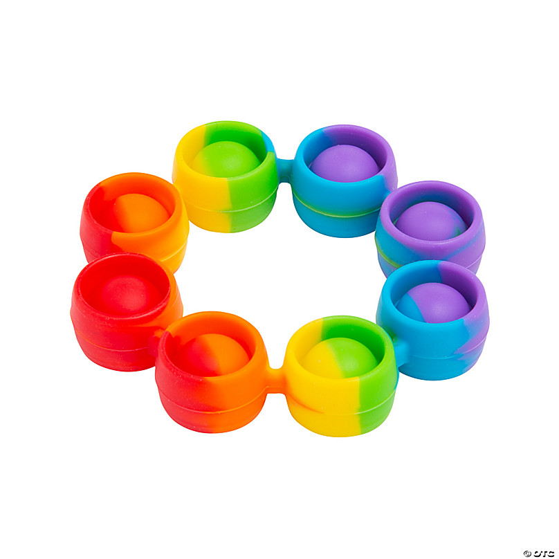 MEIEST 18 PCS Pop Bubble Wristband Fidget Sensory Toy,Silicone Rainbow Stress Reliever Hand Finger Press Toy,Squeeze Bracelet Toy for Adults and Kids,Colorful Anti-Anxiety Office Toys 