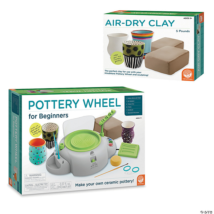  MindWare Pottery Wheel & 7.5 Pounds Air-Dry Clay Pottery Kit –  Pottery Wheel for Kids and Beginners – Includes Pottery Wheel & Accessories  – Ages 7 and Up : Arts, Crafts & Sewing