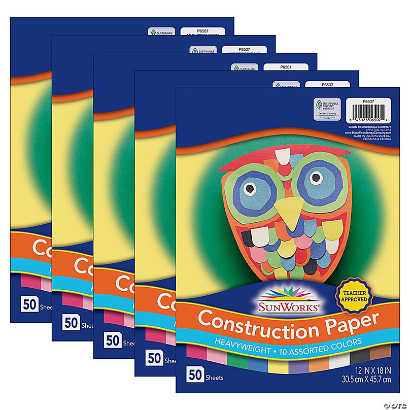 Pacon Tru-Ray Construction Paper 12x18, 50 Sheets, 10 Classic Colors