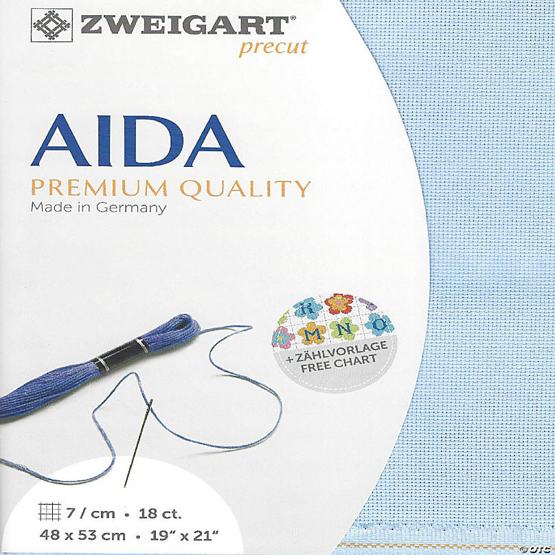 Zweigart 18 Count Aida Light Blue