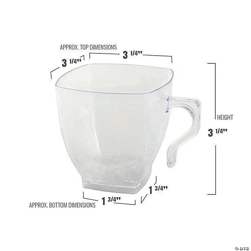 Premium 8 oz. White Square Plastic Coffee Mugs - 192 Ct.