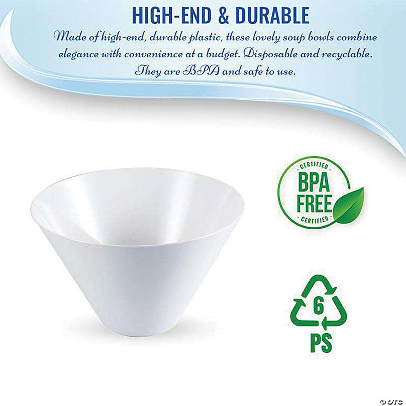 Smarty Had A Party 96 oz. Clear Diamond Design Round Disposable Plastic Bowls (24 Bowls)