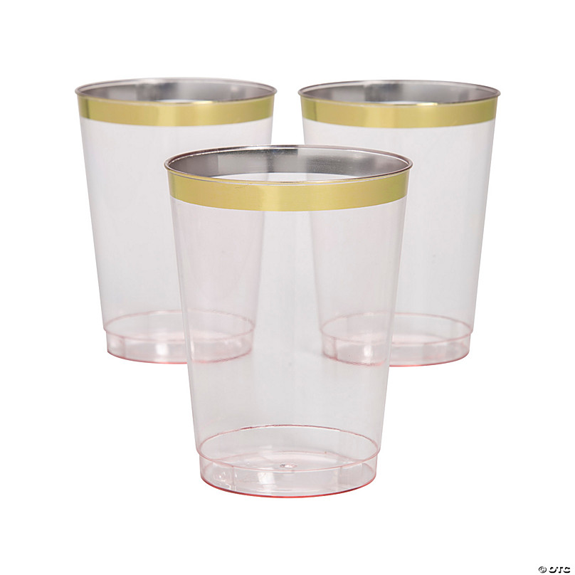 Gold Rimmed Clear Disposable Party Cups | Perfect Settings