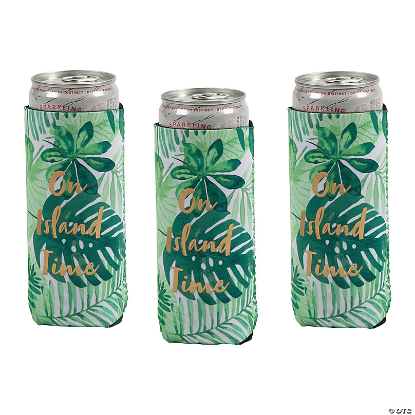 Palm Leaves Personalized Slim Can Cooler