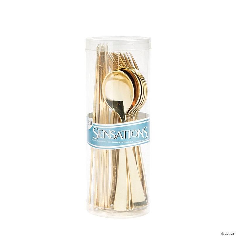 Gold Premium Plastic Cutlery Set 24ct