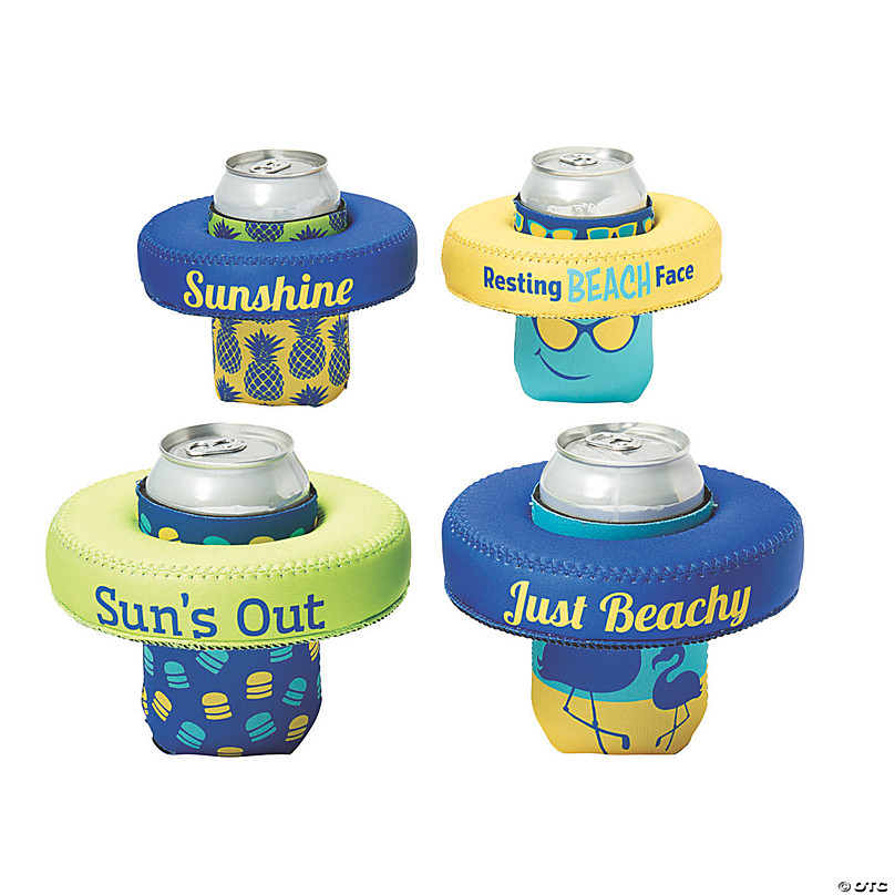 12 Hawaiian Tiki Party Can/Bottle Luau Koozies - Surfer Beach