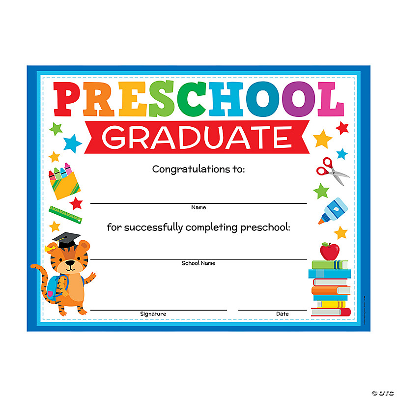 Preschool Graduation Certificates 25 Pc Oriental Trading