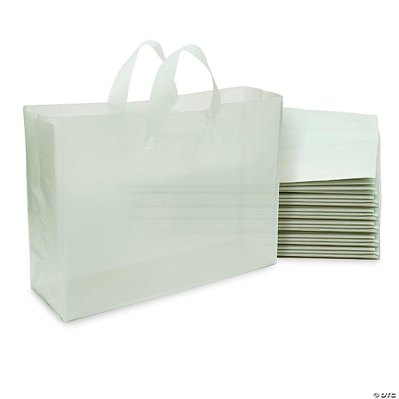 5 x 3 x 7 inch Zebra Frosted Plastic Shopping Bags - Case of 100