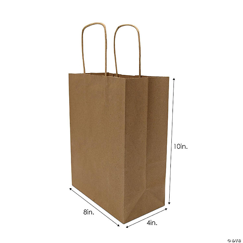 Prime Line Packaging Brown Natural Kraft Paper Shopping Bags with