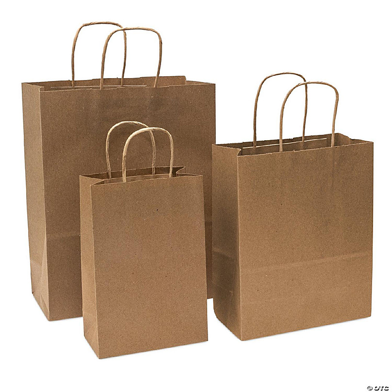 Prime Line Packaging- Brown Kraft Paper Shopping Bags with Handles