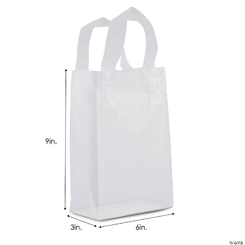 Prime Line Packaging Clear Plastic Bags with Handles, 50 Pcs. 8x4x10