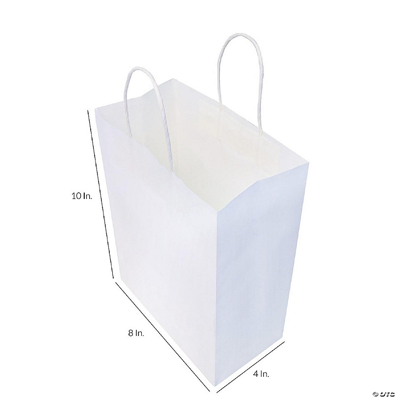 Prime Line Packaging Assorted White Kraft Paper Shopping Bags with