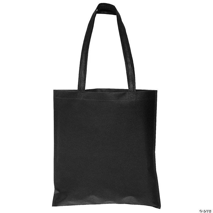 24 Pack Blank Canvas Tote Bags Black Lightweight Reusable Canvas