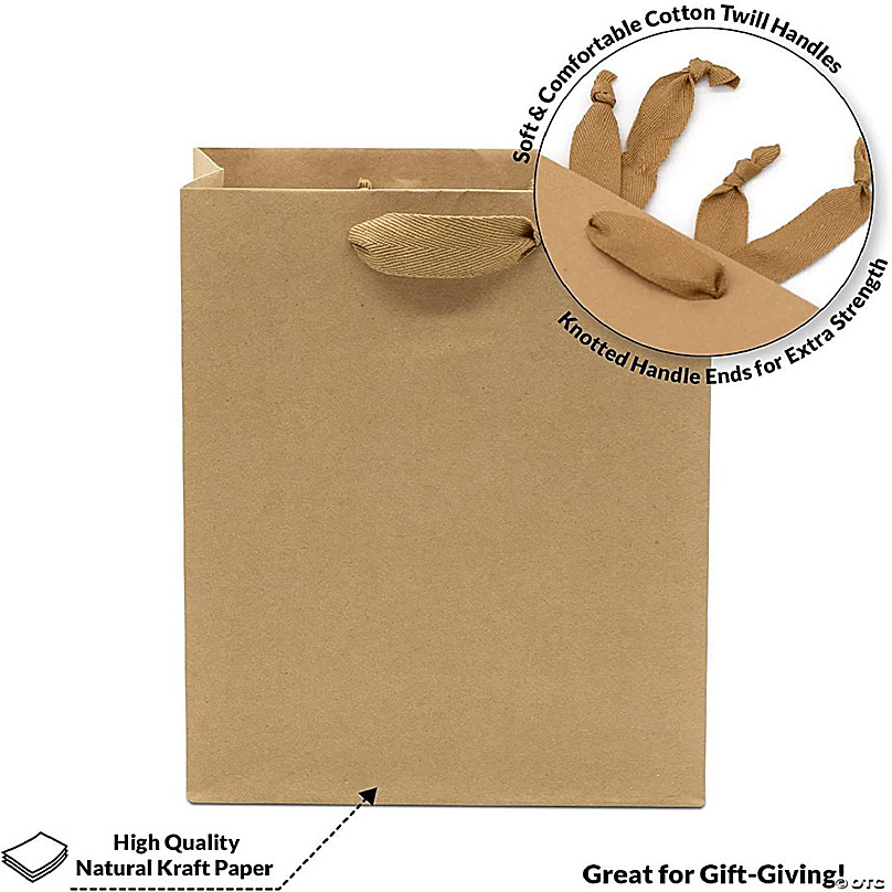 Prime Line Packaging Black Kraft Paper Bags with Handles Retail