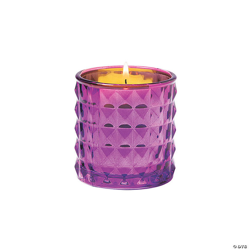 purple candle holders