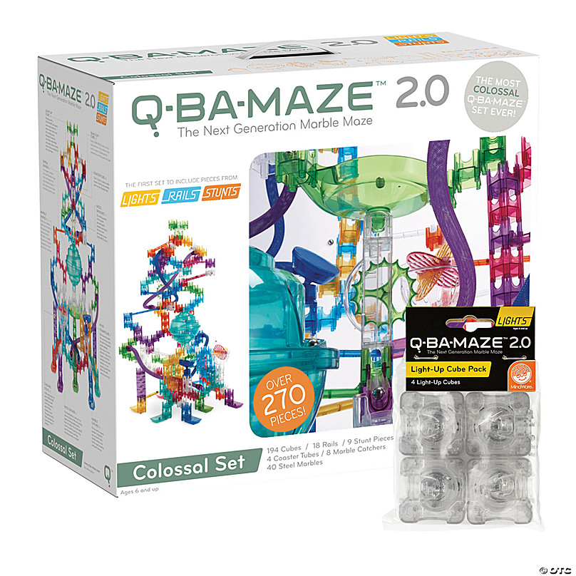 Q-BA-MAZE Colossal Set with FREE Light-Up Cube Pack