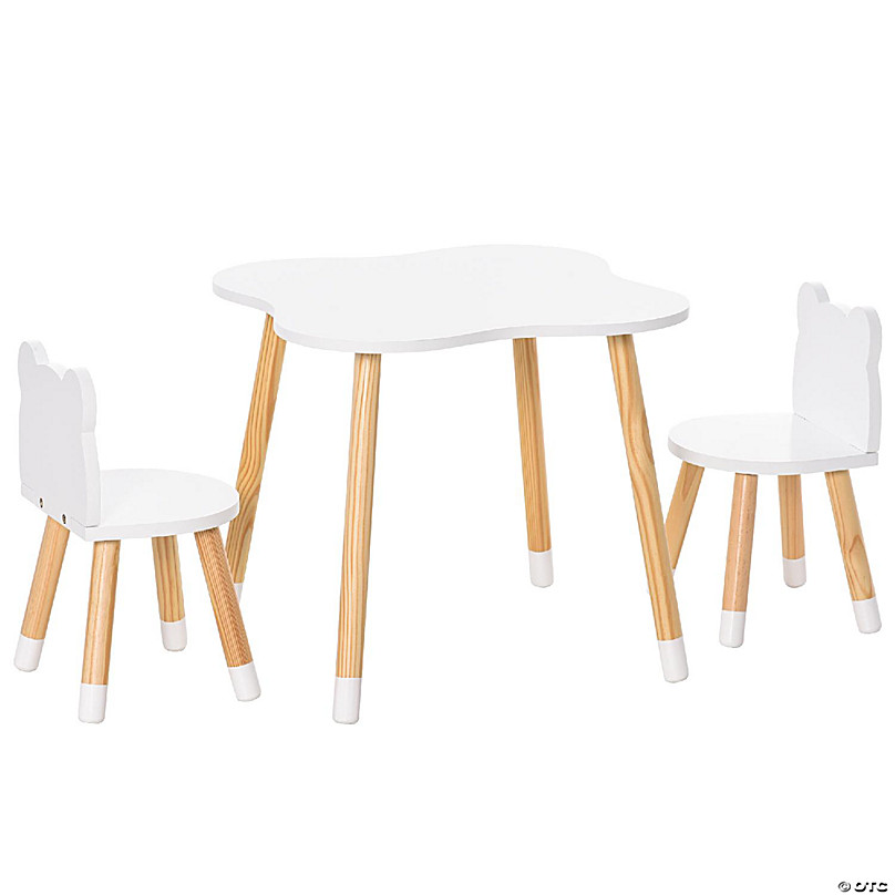 Qaba Kids Table And Chair Set With 4 Chairs, Adjustable Height