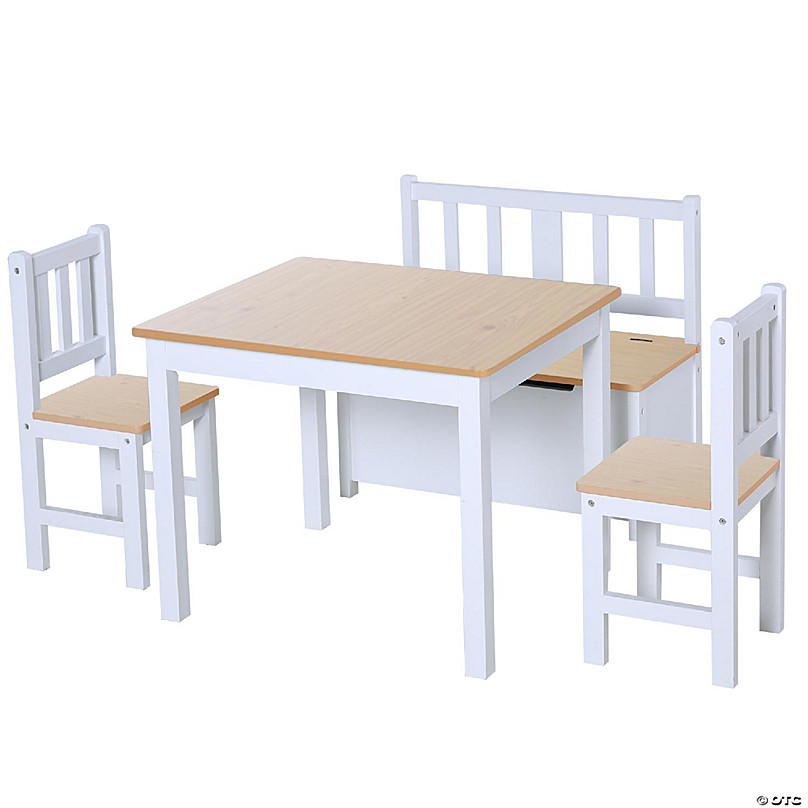 Melissa & Doug Wooden Table & Chairs - White