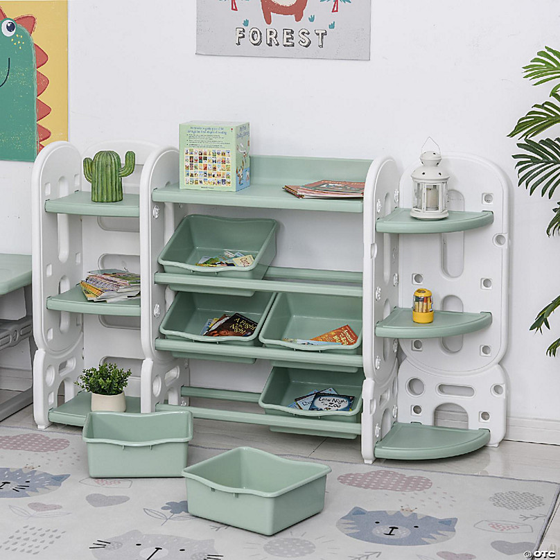 Qaba Kids toy Organizer and Storage Book Shelf with shelves