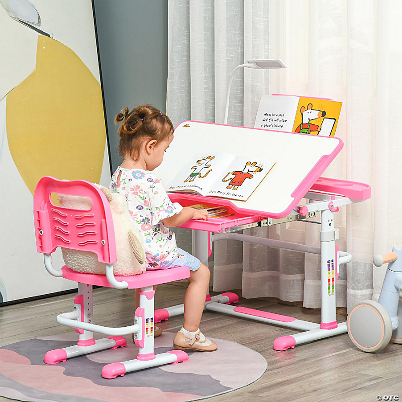 https://s7.orientaltrading.com/is/image/OrientalTrading/FXBanner_808/qaba-kids-desk-and-chair-set-height-adjustable-study-table-and-chair-with-tilt-desktop-led-lamp-pen-box-drawer-cup-holder-and-pen-slots-pink~14218238-a01.jpg