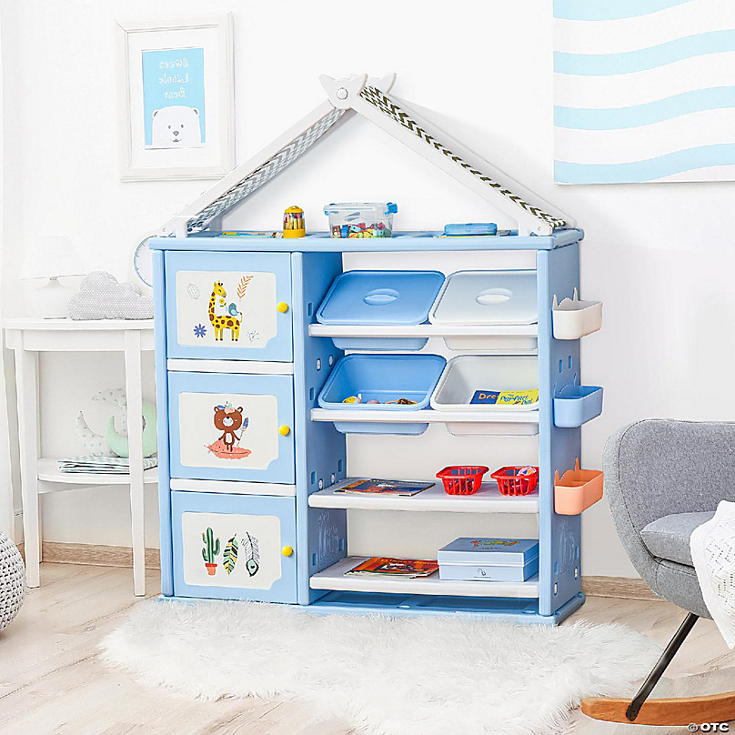 Qaba Kids toy Organizer and Storage Book Shelf with shelves