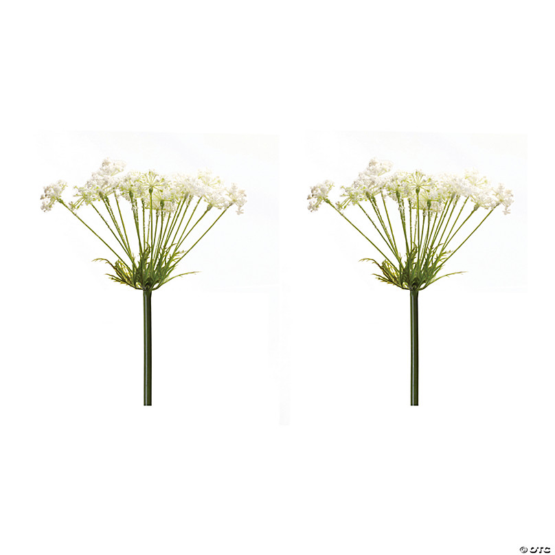 White Spring Flower Stems, Set of 2