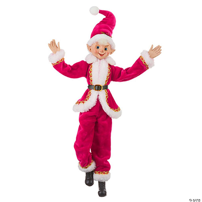 Raz Imports Pink Posable Elf Christmas Display Piece 16 Inch Oriental Trading