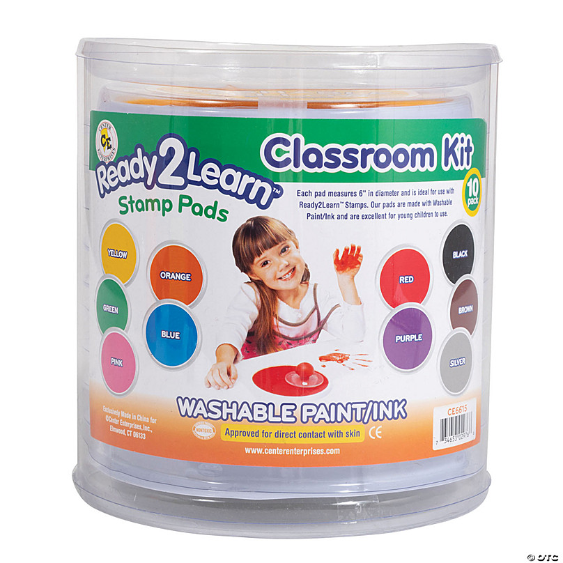 Ready 2 Learn Jumbo Circular Washable Stamp Pads - Classroom - Set of 10