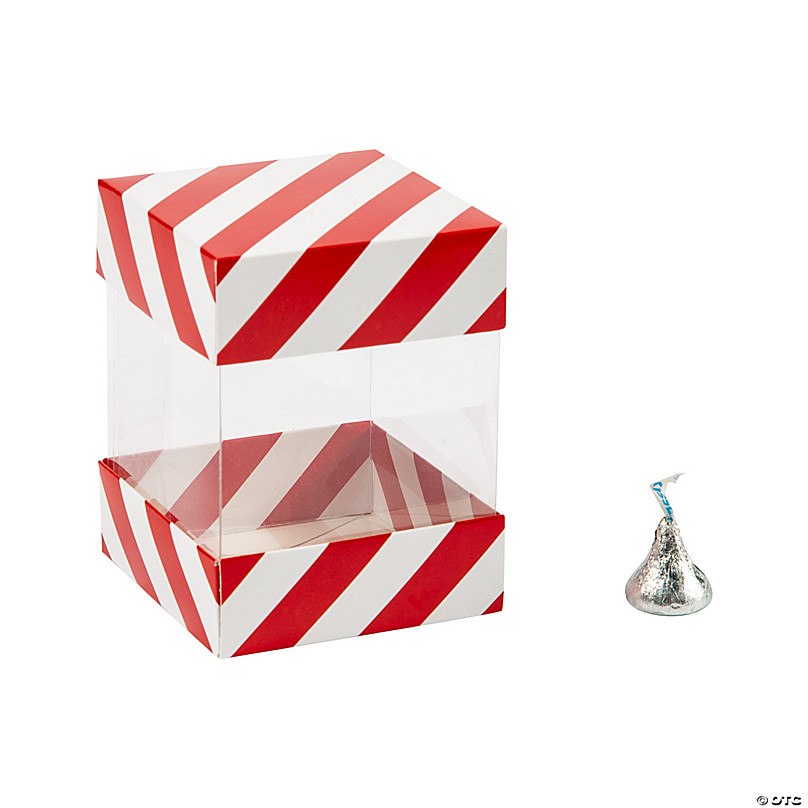 Red & White Striped Treat Boxes - 12 Pc.