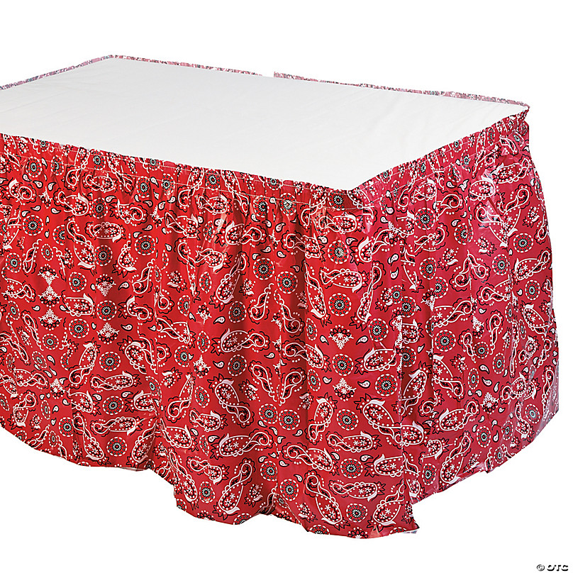 Red Bandana Print Table Skirt | Oriental Trading