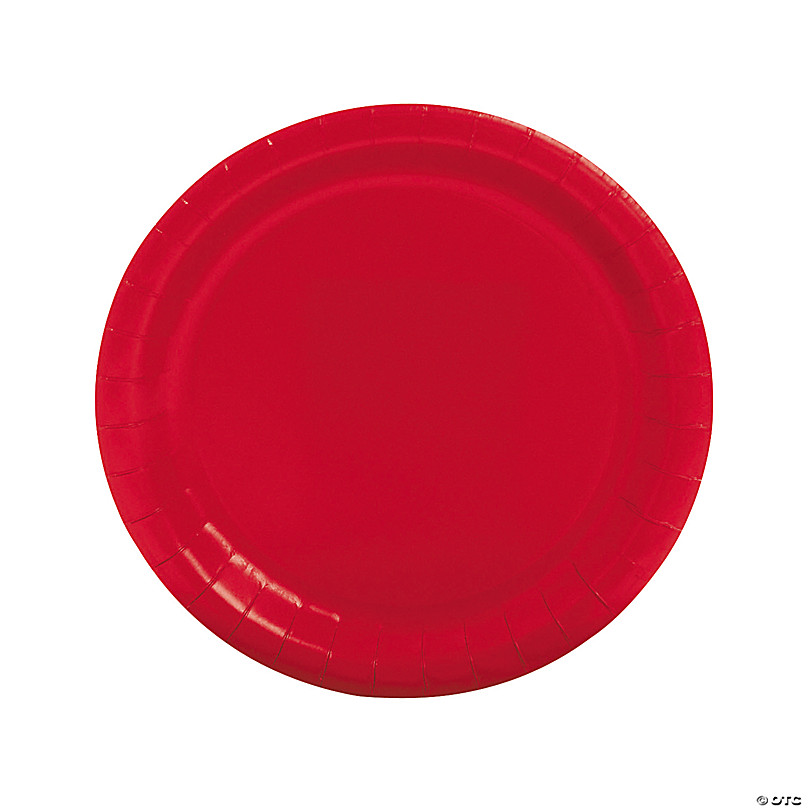 Red Plastic Divided Dinner Plates 20ct