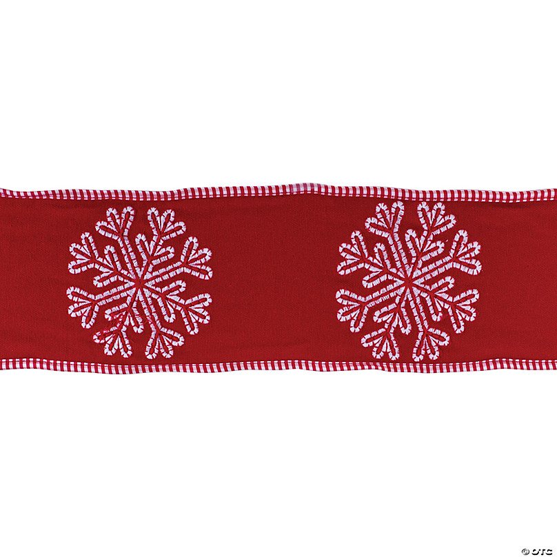 White Snowflake 4 X 5 Yds. Ribbon (Set Of 2) Wired Polyester