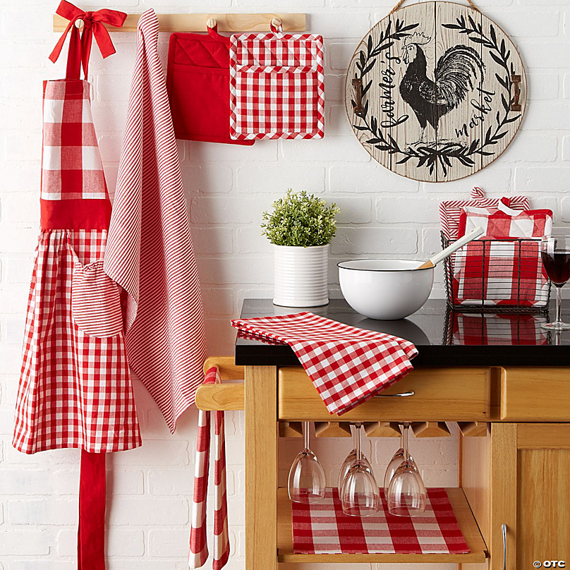 TKMK ORIGINAL LINEN APRON / WHITE×RED Red/White Gingham Apron