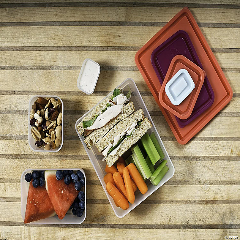 Reusable Lunch Containers - Set of 4 Microwave Safe, Meal Prep Stackable  Nesting Containers, Pack Food, Snacks & Sauces in Leak Proof Compartments  w/ Lids, Easy