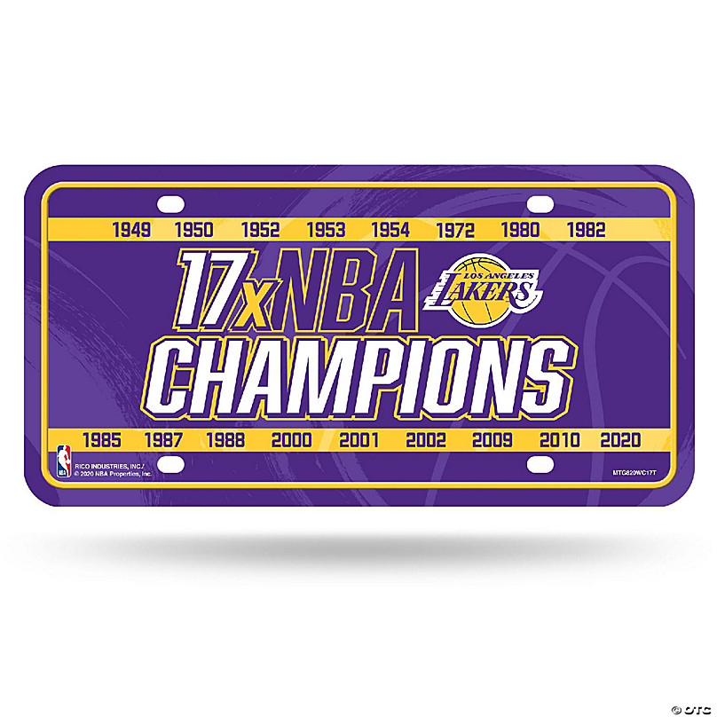 Los Angeles Lakers 2020 NBA Champions Metal license Plate