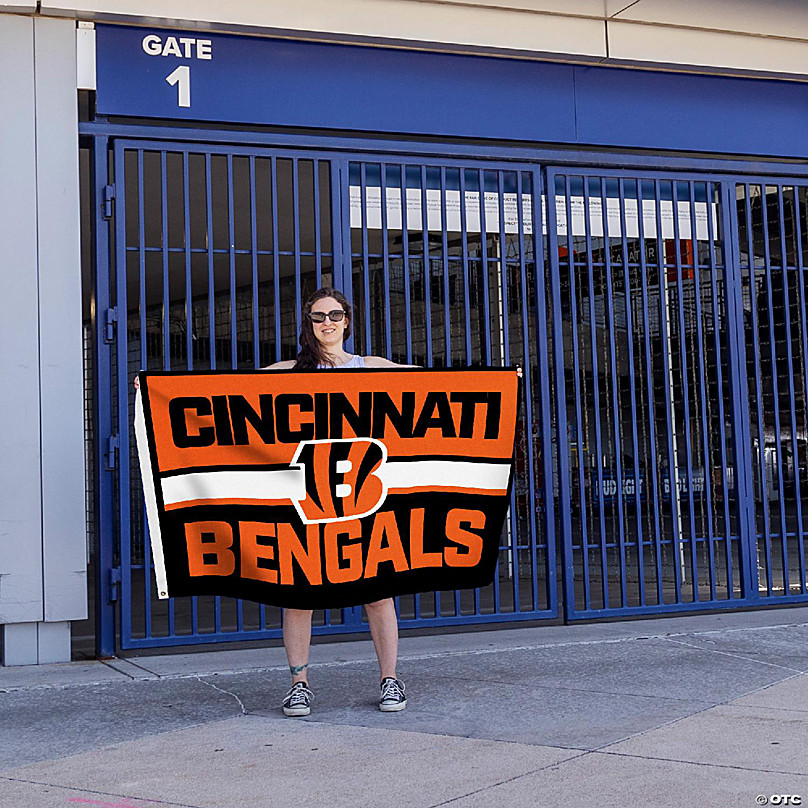 Cincinnati Bengals White Stripes Flag Outdoor Indoor 3x5 Foot Banner