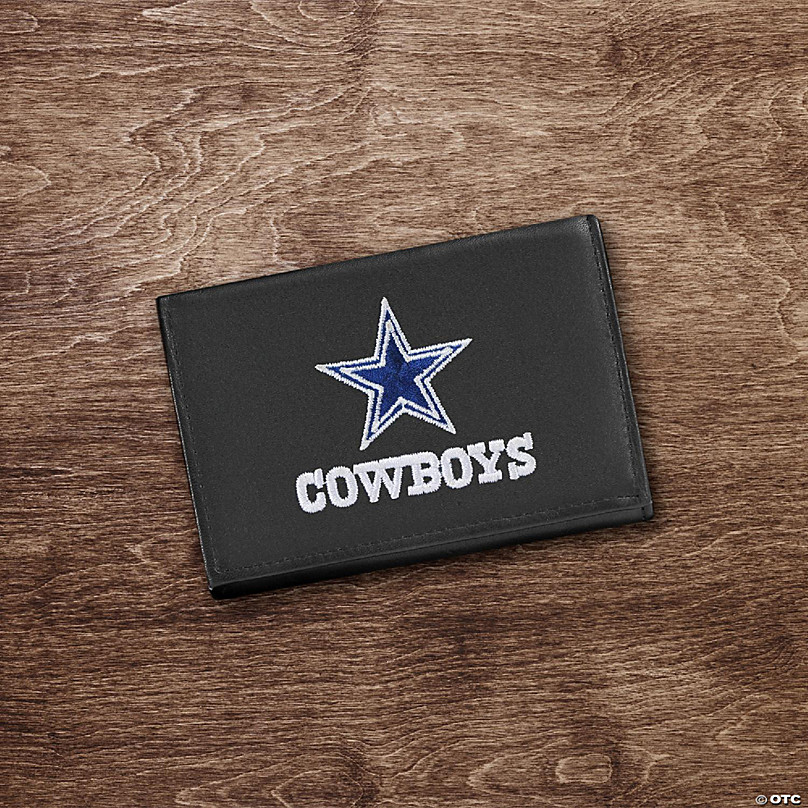 : NFL Dallas Cowboys Men's Trifold Black Wallet- Premium