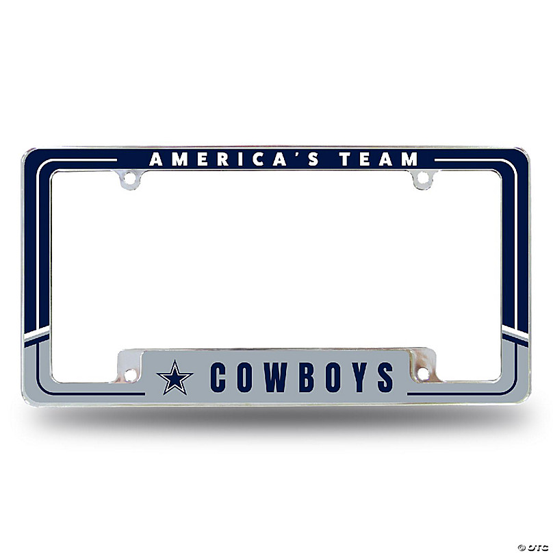 https://s7.orientaltrading.com/is/image/OrientalTrading/FXBanner_808/rico-industries-nfl-football-dallas-cowboys-two-tone-12-x-6-chrome-all-over-automotive-license-plate-frame-for-car-truck-suv~14417988.jpg