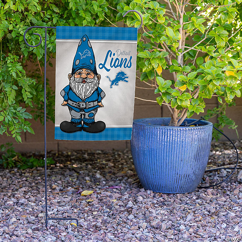 Rico Industries NFL Football Detroit Lions Gnome Spring 13 x 18 Double  Sided Garden Flag