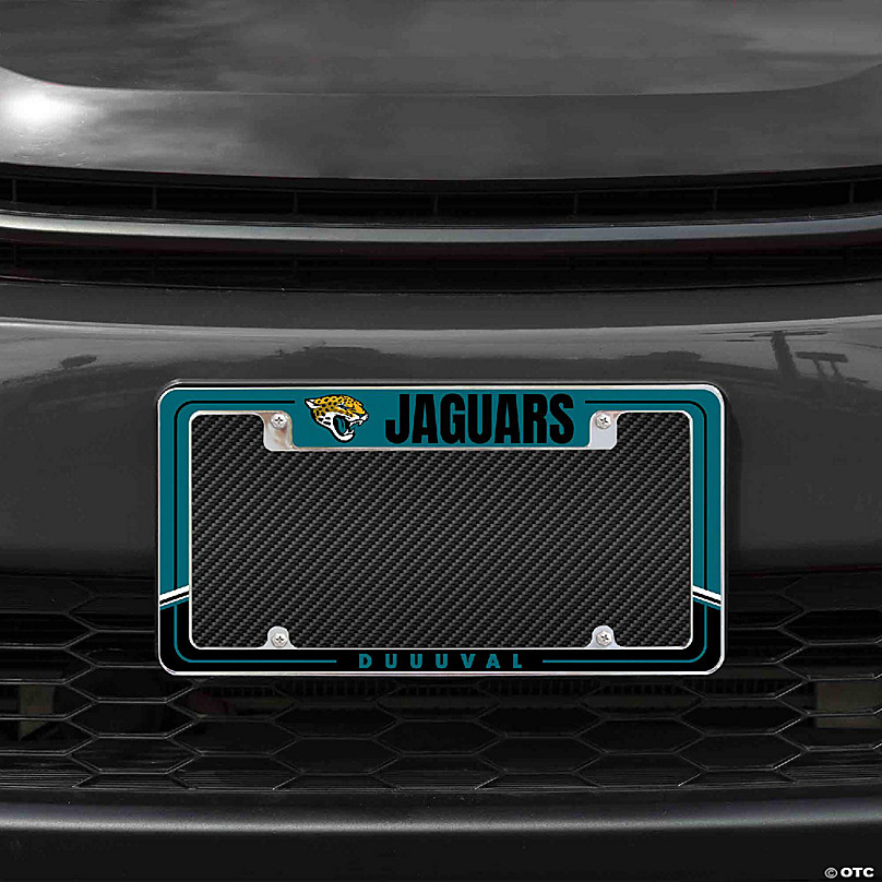 Rico Industries NFL Football Jacksonville Jaguars Two-Tone 12 x 6 Chrome  All Over Automotive License Plate Frame for Car/Truck/SUV