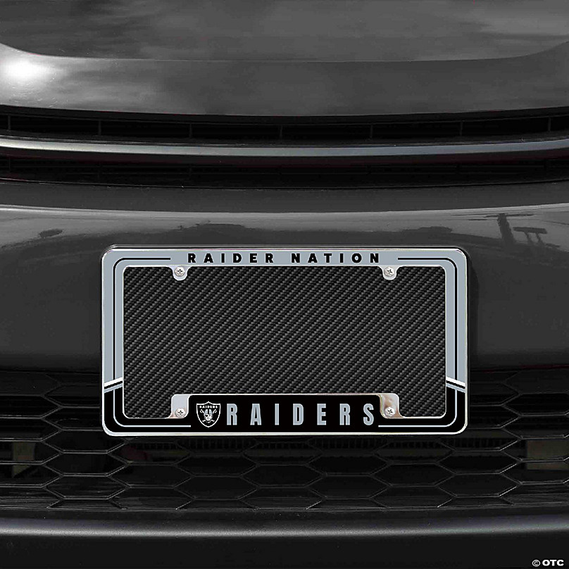 Rico Industries NFL Football Las Vegas Raiders Two-Tone 12 x 6 Chrome All  Over Automotive License Plate Frame for Car/Truck/SUV