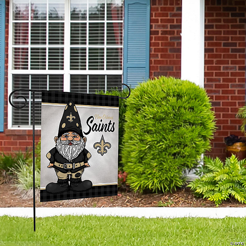 Rico Industries NFL Football New Orleans Saints Gnome Spring 13 x 18  Double Sided Garden Flag