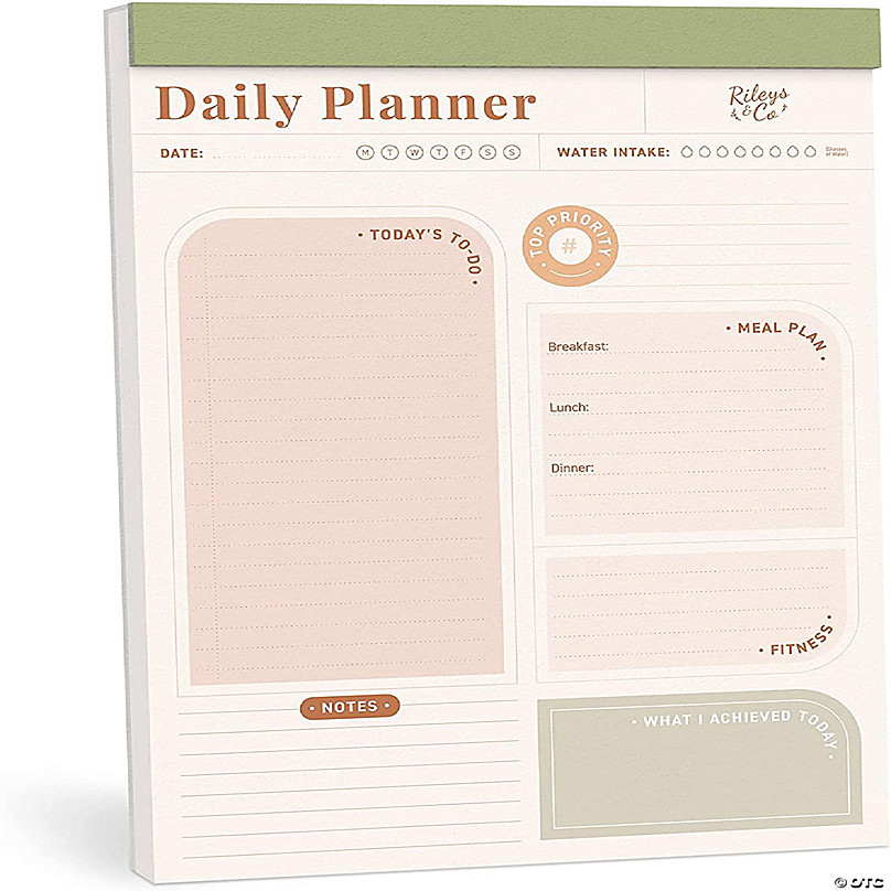 Perceptueel moederlijk controleren Rileys & Co. - 8.5 x 11", To Do List Planner Pad, Undated Planner, Daily  Agenda, 50 Tear-off Sheets | Oriental Trading