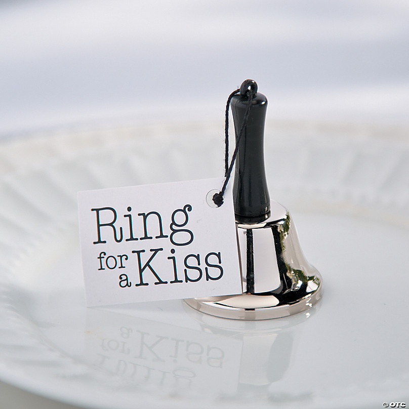 2 Pieces Ring for A Kiss Call Bell Hand Bell Service Bell Bar Counter Top Service Call Bell Ring Reception Bell Service Bell Wedding Events Bell Party Events Bell Anniversary Gifts for Couple