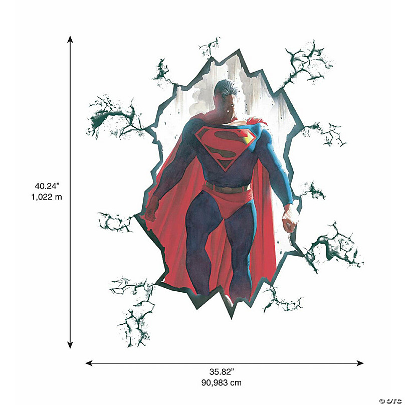 Roommates Alex Ross Superman Cracked Peel And Stick Giant Wall Decal