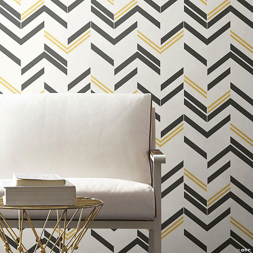 Roommates Chevron Stripe Peel & Stick Wallpaper - Grey