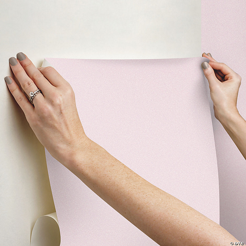 RoomMates Glitter Peel & Stick Wallpaper - Pink | Oriental Trading