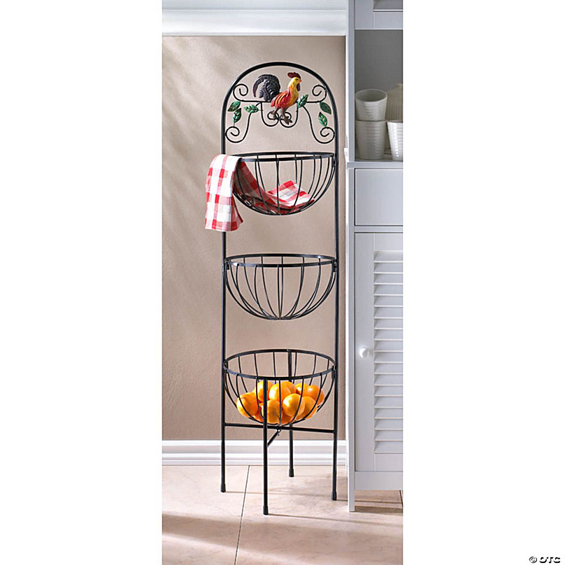 Rooster 3-Tier Kitchen Basket 12X12X43.5”