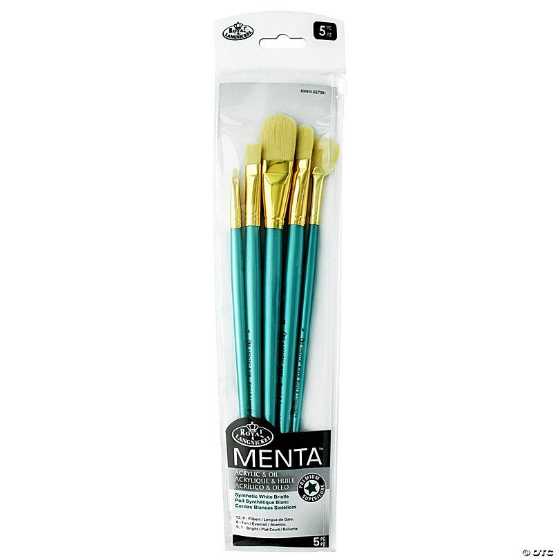 Royal Brush Set Menta Syn White LH A/O Filbert 5pc